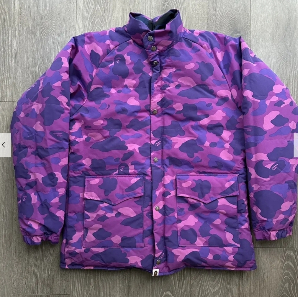 A Bathing Ape Men's Purple Puffer Jacket